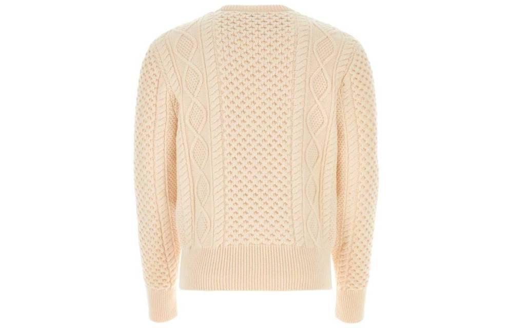 Lookbook 발리 라이트 옐로우 라운드넥 니트 긴팔 스웨터. M5LRA08KMKN01RU103