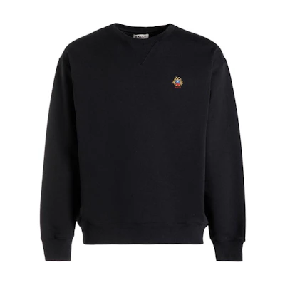 BALLY Navy Blue Crewneck Logo Patch Long Sleeve Sweatshirt Casual Wear MJE073CO227