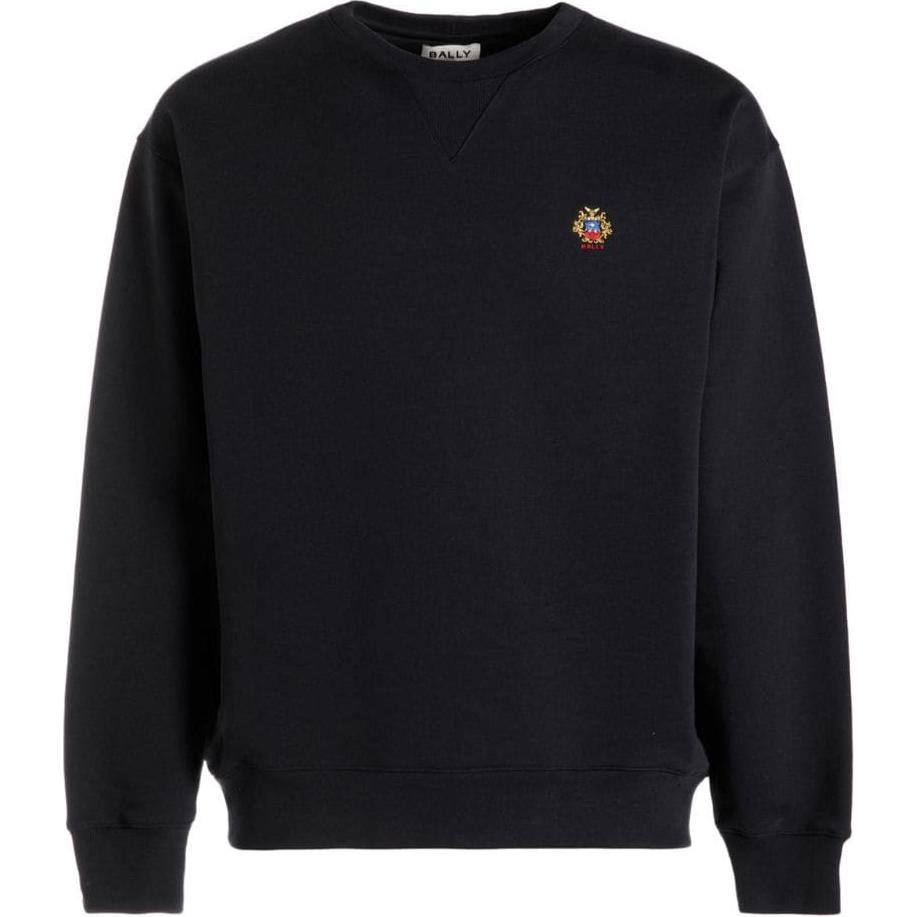 Order BALLY Navy Blue Crewneck Sweatshirt Lengan Panjang Logo Patch Casual Wear. MJE073CO227