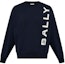 Buy BALLY Navy Blue Letter Logo Print Long Sleeve Sweatshirt 6307046