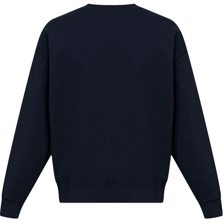 Lookbook BALLY  Navy Blue Letter Logo Print Long Sleeve Sweatshirt 6307046