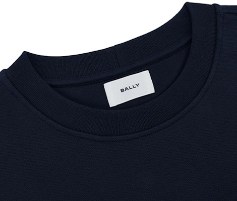 BALLY Navy Blue Letter Logo Print Long Sleeve Sweatshirt 6307046 Details for BALLY Navy Blue Letter Logo Print Long Sleeve Sweatshirt 6307046
