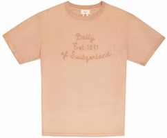 BALLY Pink Crewneck T-Shirt with Logo Print Short Sleeve. 6300926 BALLY Pink Crewneck T-Shirt with Logo Print Short Sleeve. 6300926
