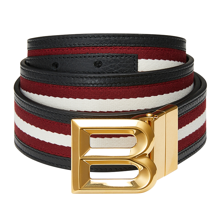 BALLY  Red Leather Belt with Logo Detail and Buckle, 3.3cm Width. 6307313