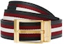 Shop BALLY Red Leather Belt with Pin Buckle, Two-Tone Design, 3.5cm Wide. 6306659
