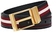 Purchase BALLY Red Leather Belt with Pin Buckle, Two-Tone Design, 3.5cm Wide. 6306659
