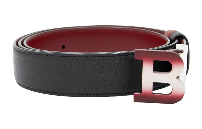 BALLY  Reversible Gradient Logo Buckle Leather Belt 3.5cm Wide. 6302003