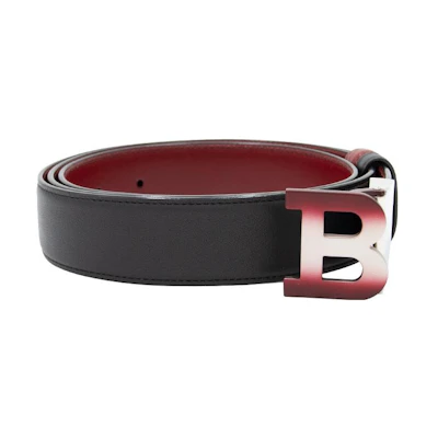 BALLY Reversible Gradient Logo Buckle Leather Belt 3.5cm Wide. 6302003