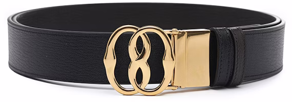 BALLY Reversible Leather Belt Gold Buckle Black/Brown Adjustable 3.5cm Wide MBB02MVT373I9430 BALLY Reversible Leather Belt Gold Buckle Black/Brown Adjustable 3.5cm Wide MBB02MVT373I9430