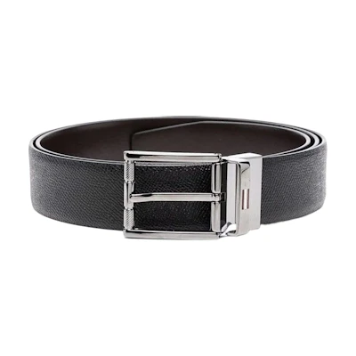 BALLY Reversible Leather Belt with Buckle - 3.5cm Wide Fashion Design 6239295
