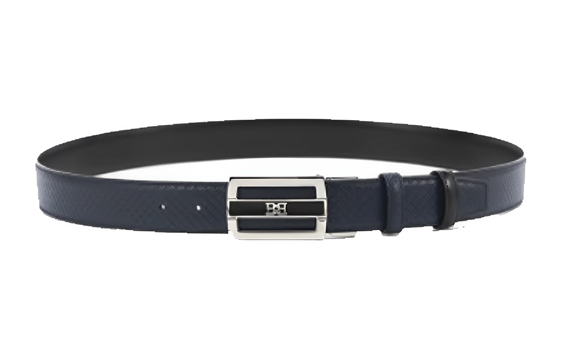 BALLY  Reversible Logo Belt Navy Blue 3.5cm 6301416