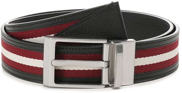 bally-reversible-retro-belt-black-red-stripes-leather-fabric-3-5cm-wide-6306660