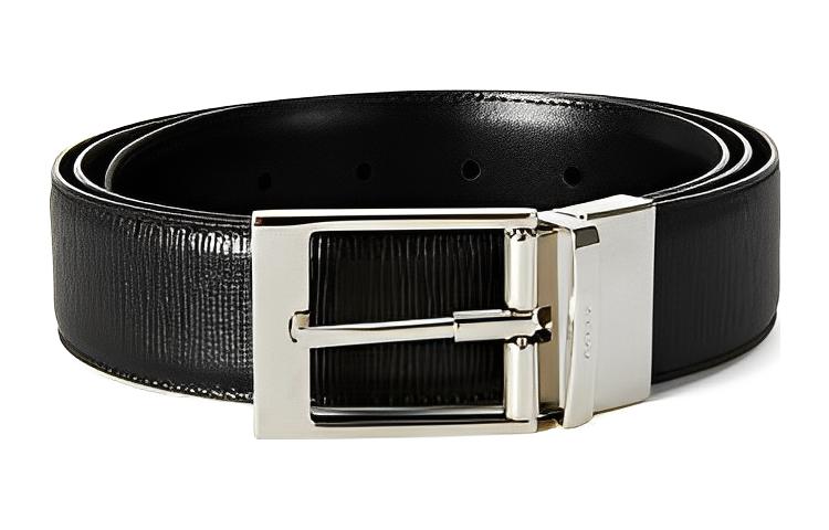 Order BALLY リバーシブル スムース バックル レザーベルト ブラック 幅3.5cm SERET 35 M/130 6232326