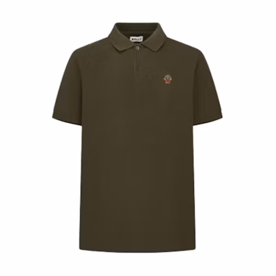 BALLY Solid Color Embroidered Logo Polo Shirt Army Green 6308826