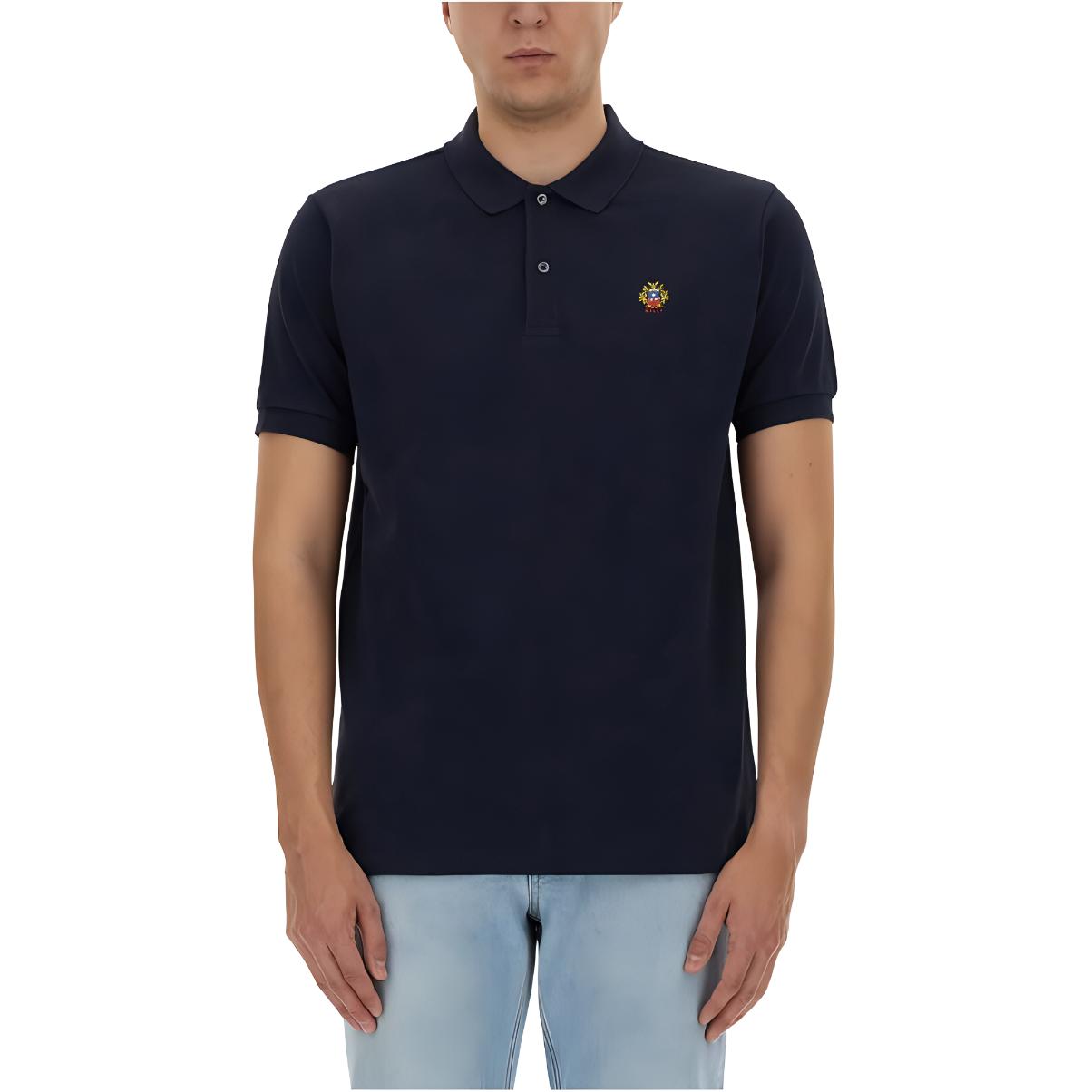 Order BALLY 純色標誌鈕扣短袖POLO衫-藍色 MJE06NCO228U546