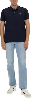 BALLY 純色標誌鈕扣短袖POLO衫-藍色 MJE06NCO228U546 Shop BALLY 純色標誌鈕扣短袖POLO衫-藍色 MJE06NCO228U546