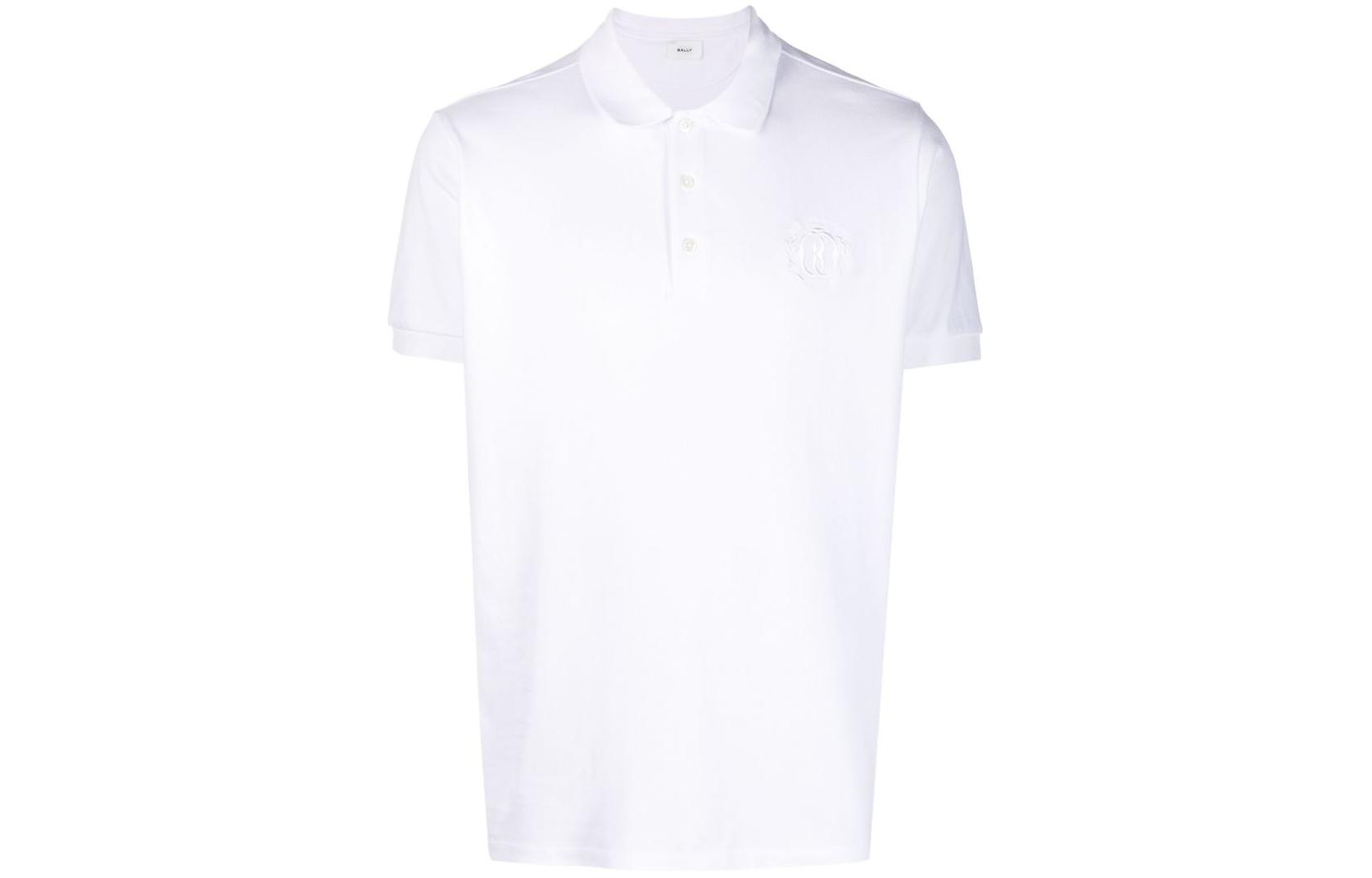Order 발리 솔리드 로고 자수 반팔 폴로 셔츠 - 화이트 6305943