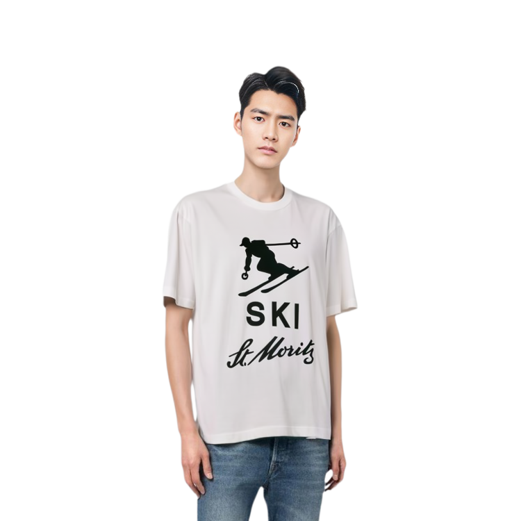 Shop BALLY 純色短袖字母印花T恤 MCC00P-CO123-U101