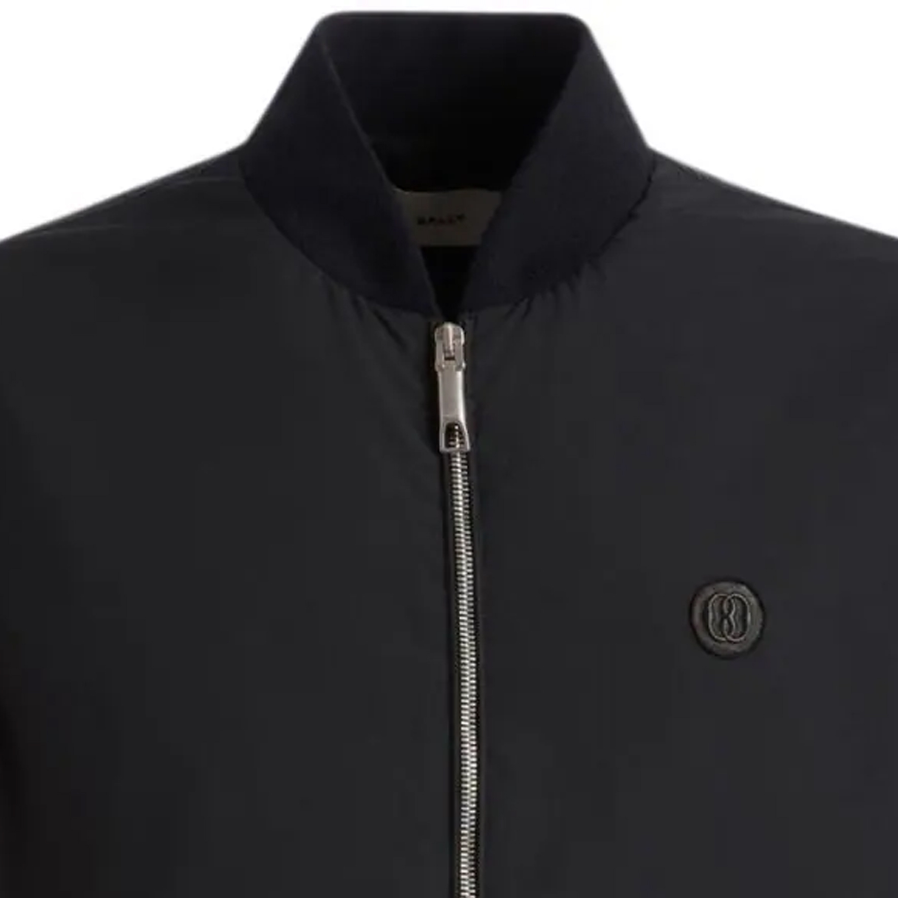 Shop BALLY  Solid Logo Long-Sleeve Jacket in Black MOU058NY030