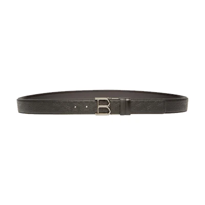 BALLY Stylish Casual Simple Leather Belt Black 3.5cm Width. 6300364