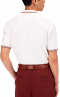 Shop BALLY Kaos Polo Putih dengan Trim Garis Lengan Pendek. M5BA760F-7S372-F010