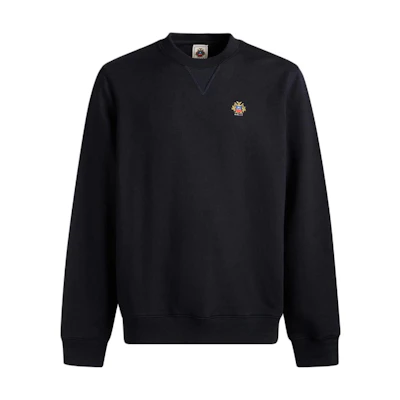 BALLY Adrien Brody Travel Series FW24 Embroidered Logo Knit Sweatshirt Blue Mens 6309555