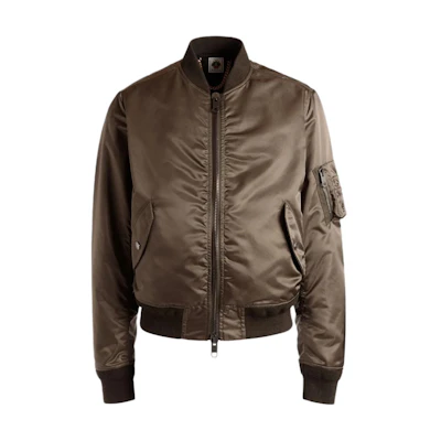 BALLY Adrien Brody Travel Series FW24 Logo Bomber Jacket Men’s Olive Green 6309566