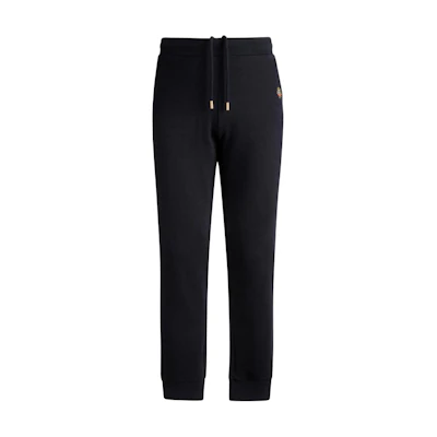 BALLY Adrien Brody Travel Series FW24 Logo Embroidered Knit Relaxed Pants Navy Blue 6309557
