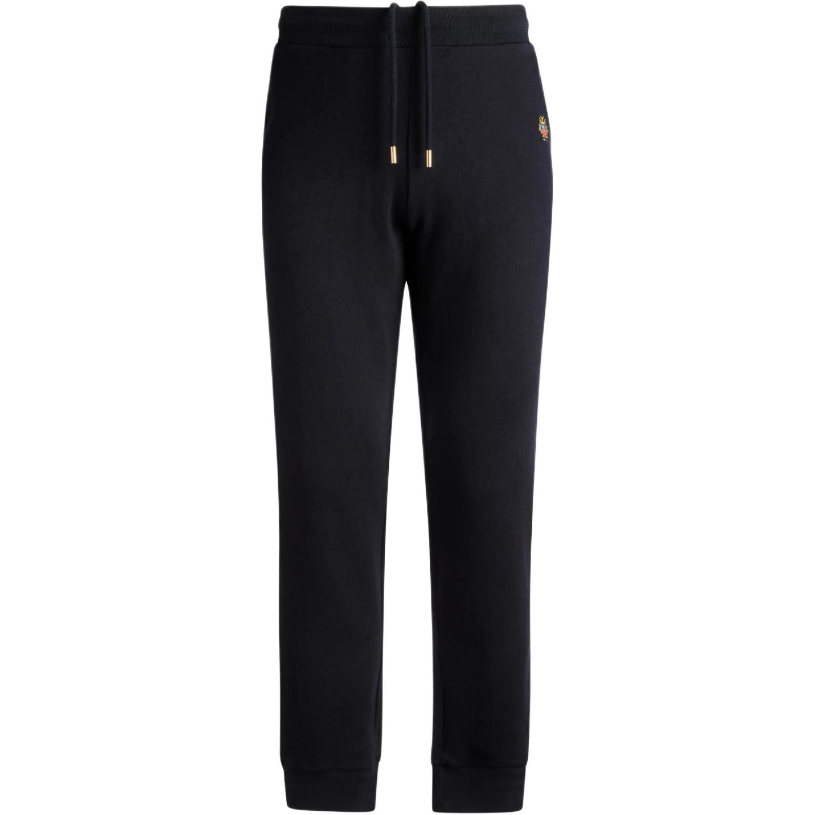 Order BALLY Seluar Knit Santai Logo Bordir Siri Travel FW24 Navy Blue Adrien Brody 6309557