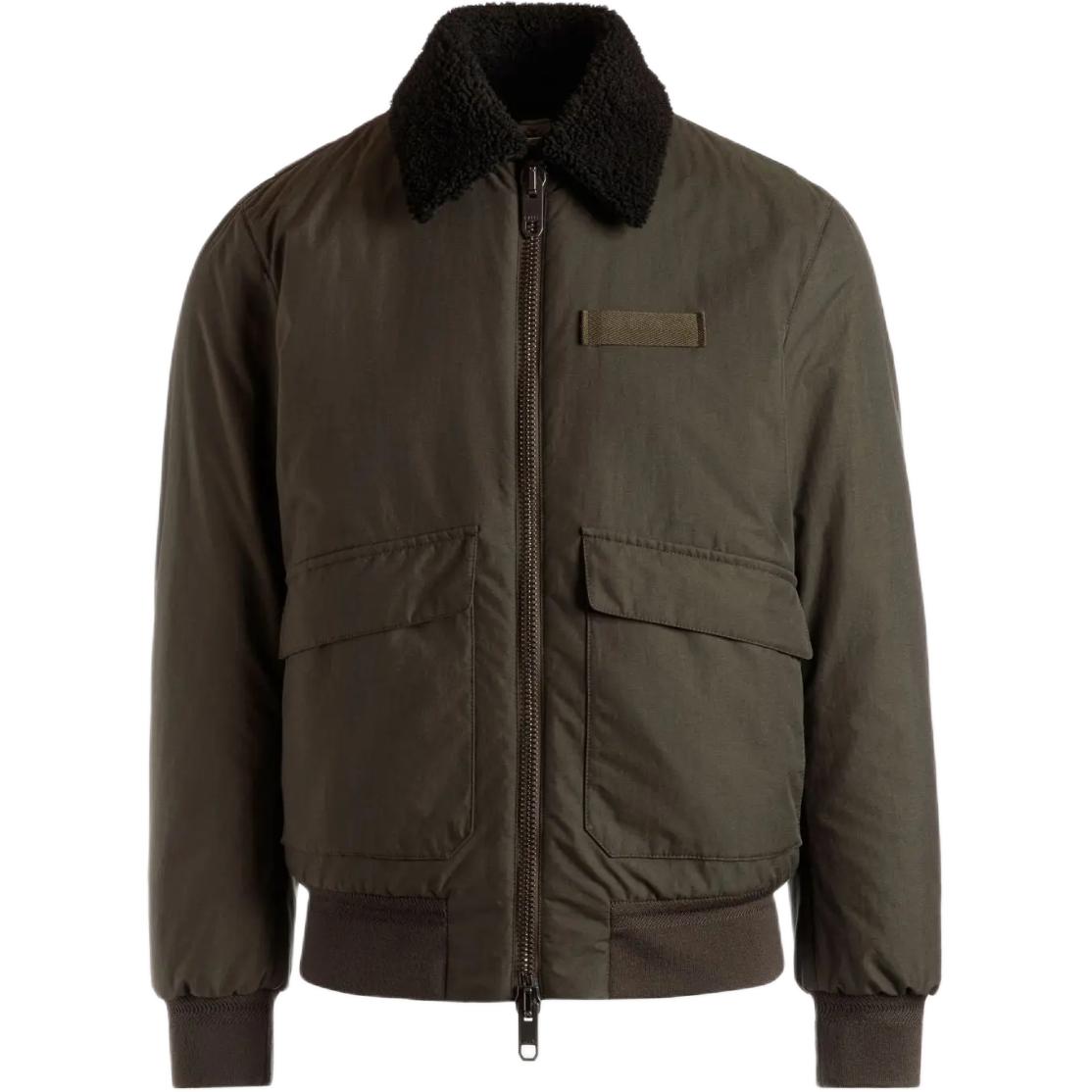 BALLY Adrien Brody Travel Series FW24 Olive Green Zip Pocket Jacket for Men 6309595