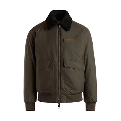 BALLY Adrien Brody Travel Series FW24 Olive Green Zip Pocket Jacket for Men 6309595