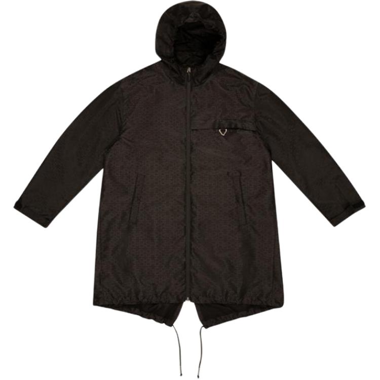 BALLY All-Over Print Zip-Up Hoodie Jacket - Black MOU004NY002U901