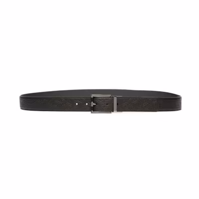 BALLY ASTOR Black Leather Belt - 3.5cm Wide 6300010