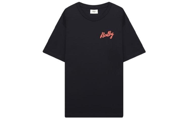 BALLY Black Crew Neck Logo Print Loose Fit Short Sleeve T-Shirt MJE01FCO018-19G9