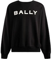 BALLY Black Crewneck Long Sleeve Sweatshirt with Letter Print MJE04RCO227 BALLY Black Crewneck Long Sleeve Sweatshirt with Letter Print MJE04RCO227