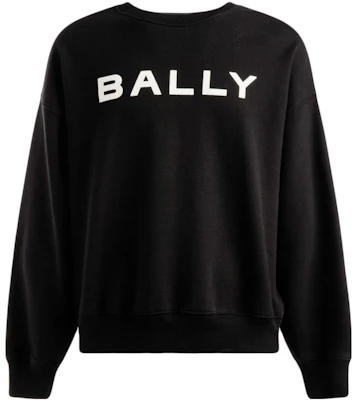 BALLY Black Crewneck Long Sleeve Sweatshirt with Letter Print MJE04RCO227 Buy BALLY Black Crewneck Long Sleeve Sweatshirt with Letter Print MJE04RCO227