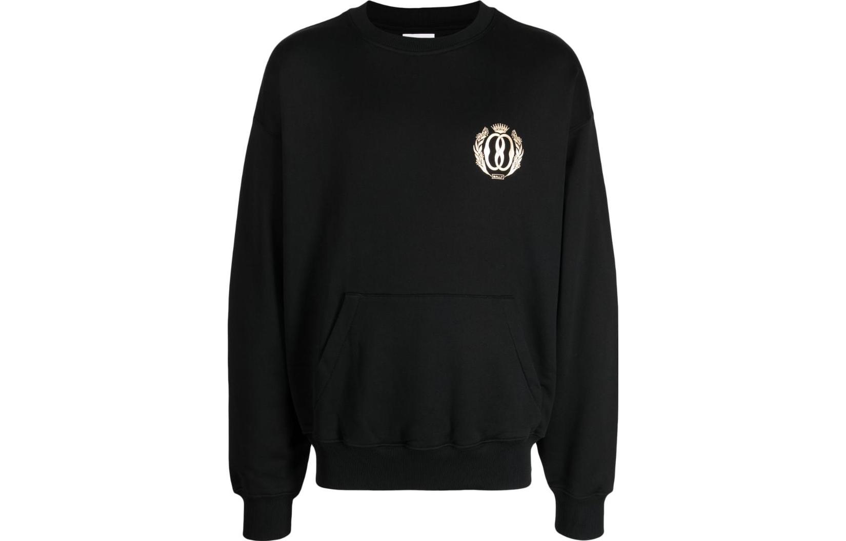 BALLY Black Crewneck Sweatshirt with Solid Logo Design MJE03DCO197