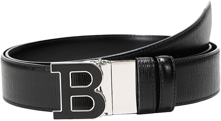 Bally Black Leather Belt with Logo Buckle, 3.5cm Width 6226632 Buy Bally Black Leather Belt with Logo Buckle, 3.5cm Width 6226632