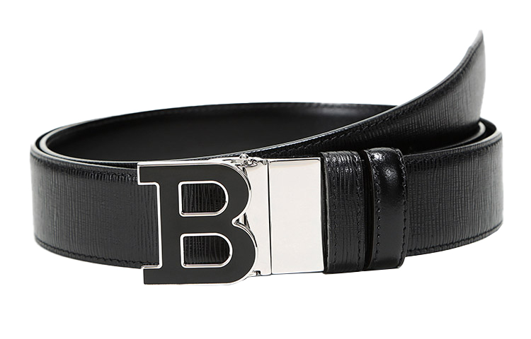 Order Bally Black Leather Belt with Logo Buckle, 3.5cm Width 6226632