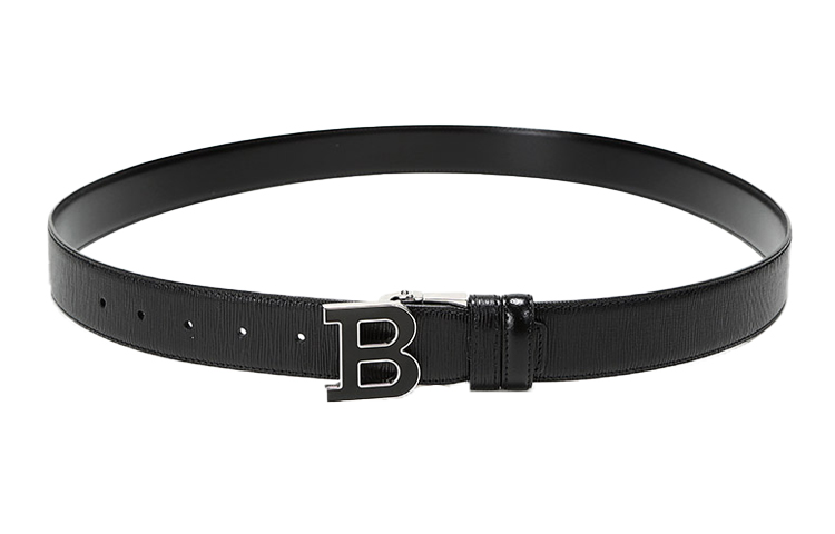 Lookbook Bally Black Leather Belt with Logo Buckle, 3.5cm Width 6226632
