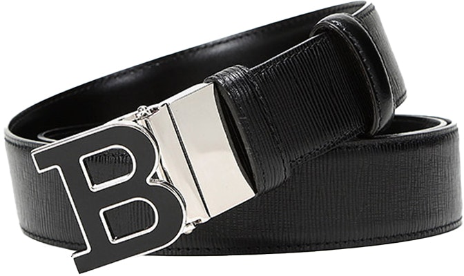 Bally Black Leather Belt with Logo Buckle, 3.5cm Width 6226632 Purchase Bally Black Leather Belt with Logo Buckle, 3.5cm Width 6226632