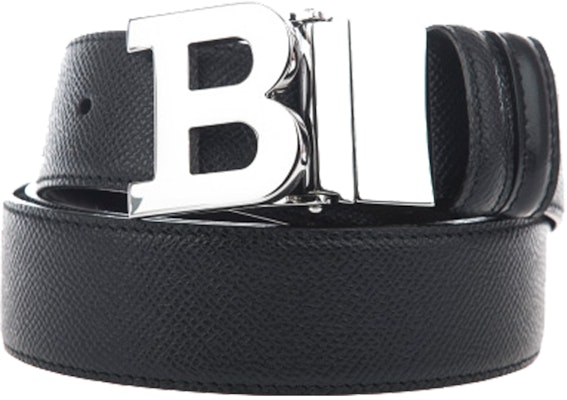BALLY Black Leather Belt with Smooth Buckle - 3.5cm Width. 6221518 Shop BALLY Black Leather Belt with Smooth Buckle - 3.5cm Width. 6221518