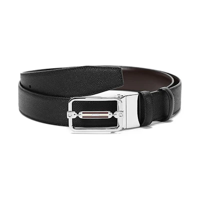 BALLY Black Leather Reversible Belt 3.5CM 6226700