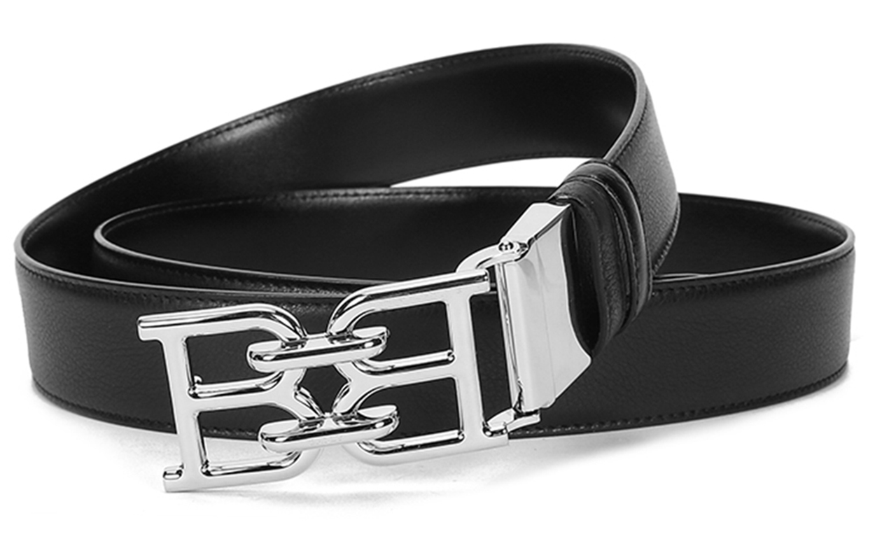 Purchase 발리 블랙 가죽 실버 버클 양면 벨트 3.4cm. B-CHAIN-35-M-10