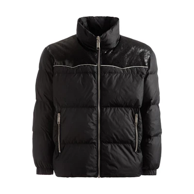BALLY Black Quilted High-Neck Patchwork Jacket MOU04UNY098