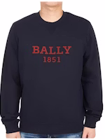 BALLY Black Relaxed Fit Logo Print Pullover Sweatshirt M5BA751F7S348750 BALLY Black Relaxed Fit Logo Print Pullover Sweatshirt M5BA751F7S348750
