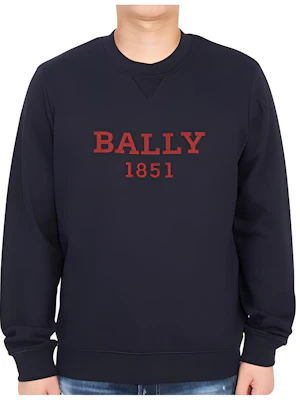 BALLY Black Relaxed Fit Logo Print Pullover Sweatshirt M5BA751F7S348750 Buy BALLY Black Relaxed Fit Logo Print Pullover Sweatshirt M5BA751F7S348750