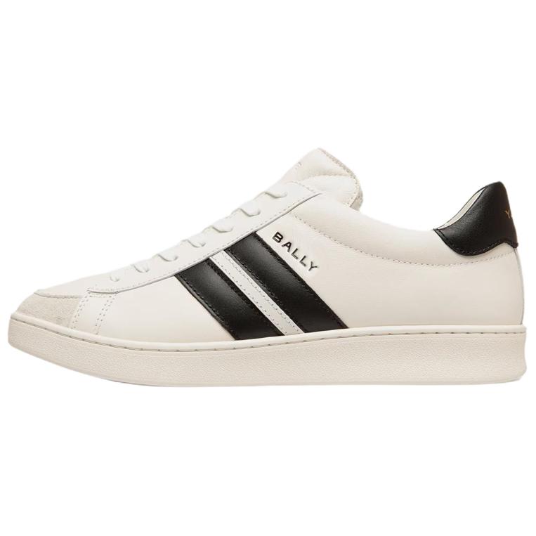 BALLY Black White Leather Low-Top Casual Sneakers 6308060