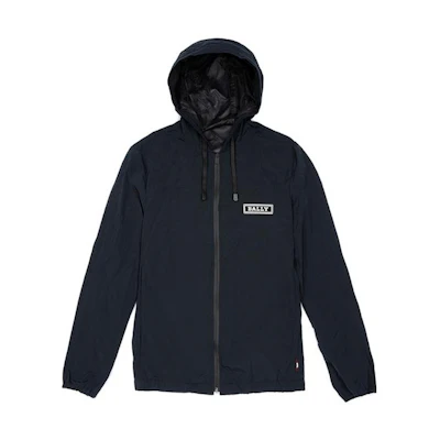 BALLY Black Zip-Up Hoodie Jacket with Chest Letter Print M3BA399F-5284