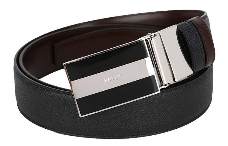 Lookbook バリー ボガート リバーシブル レザーベルト 調整可能 ブラック 3.5cm幅 6220601